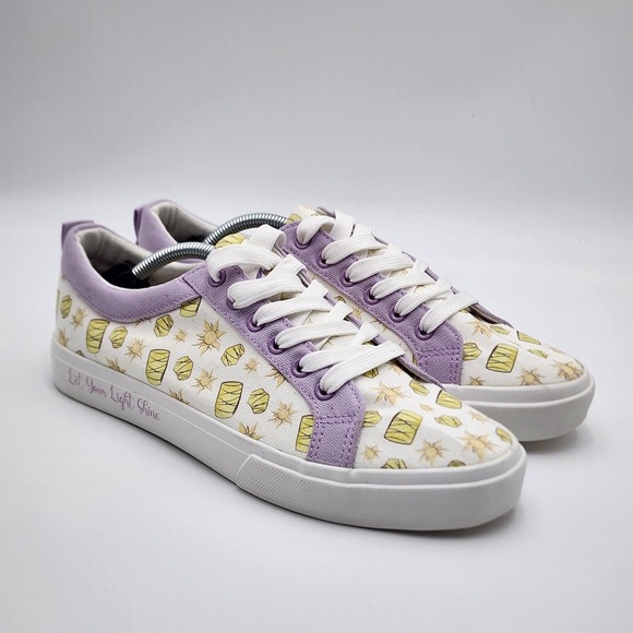 Disney Shoes - Disney Tangled Lantern Lace Up Sneakers Women's Size 8 White Purple Trim NWOT‎
